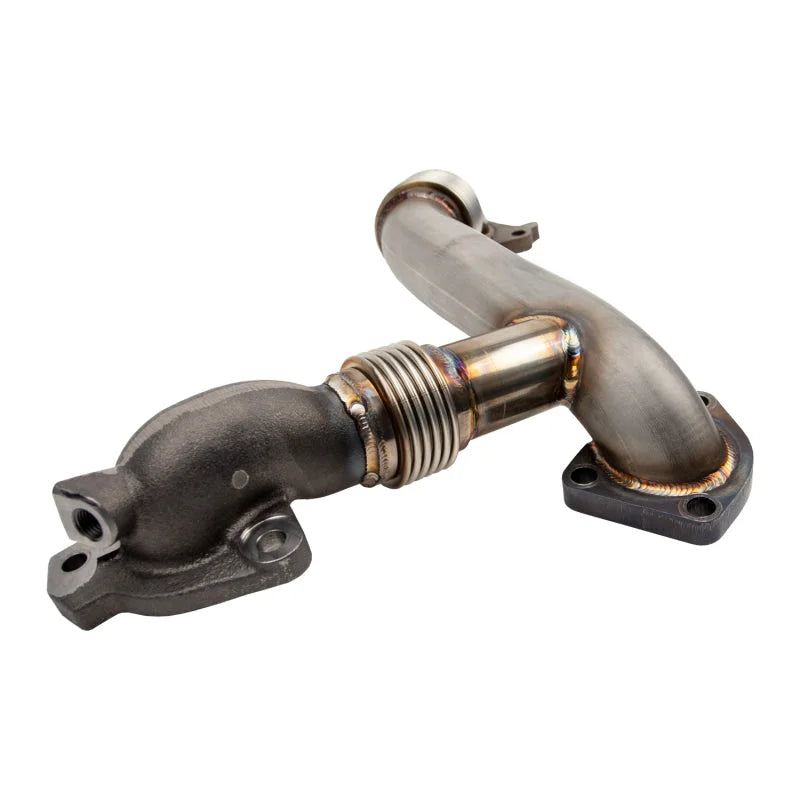 Wehrli 11-16 Duramax LML Stainless 2in Up Pipe Kit w/ Gaskets - Side View