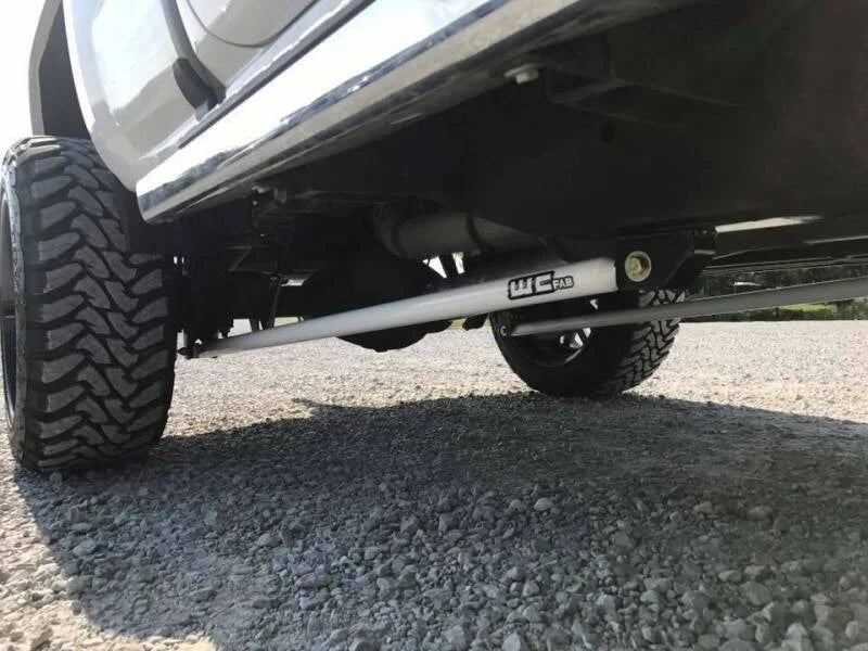 Wehrli 11-19 Chevy & GMC Duramax RCLB/CCSB/ECSB 60in. Traction Bar Kit - BronzeChrome - Side View