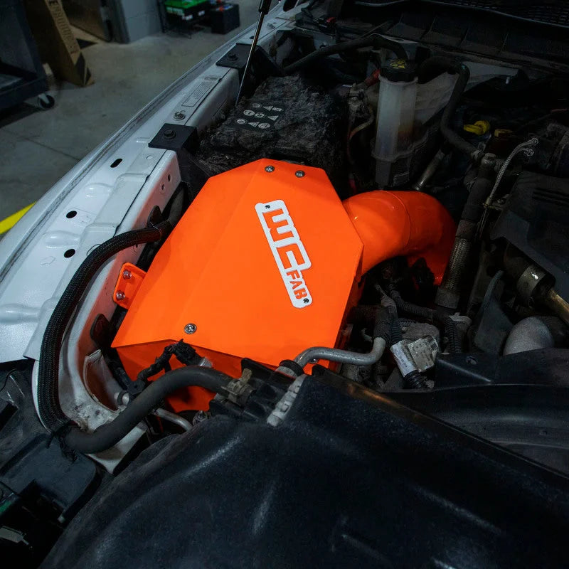 Wehrli 13-18 Cummins 6.7L Intake Kit 4in - Flat Black - Installation View