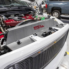 Load image into Gallery viewer, Wehrli 13-18 Cummins Fabricated Aluminum Radiator Cover - Gloss White - Installation View