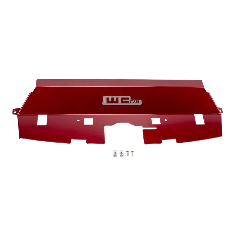 Wehrli 13-18 Cummins Fabricated Aluminum Radiator Cover - WCFab Red - Back View