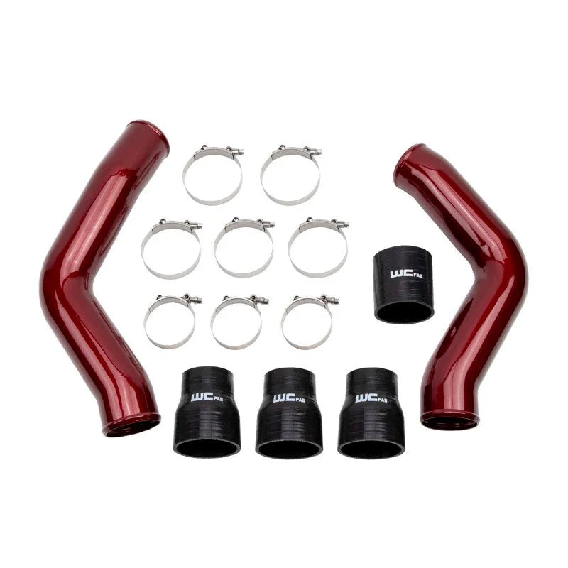 Wehrli 13-18 Ram 6.7L Cummins 3.5in Intercooler Pipes Kit - WCFab Red - Main Product View