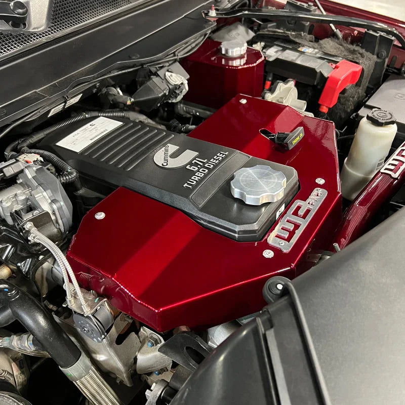 Wehrli 13-23 Dodge Cummins 6.7L Fabricated Aluminum Engine Cover - WCFab Grey - Additional View 6