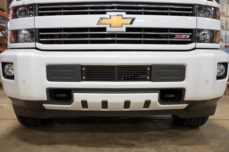Wehrli 15-19 Chevrolet Silverado HD 6.6L LML/L5P Duramax Bumper Grille - Flat Black - Installation View