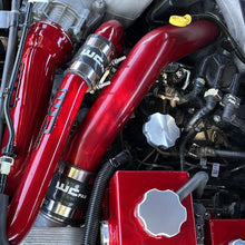 Load image into Gallery viewer, Wehrli 15-24 Ford 6.7L Power Stroke 3in Hot Side Intercooler Pipe - Gloss White - Installation View