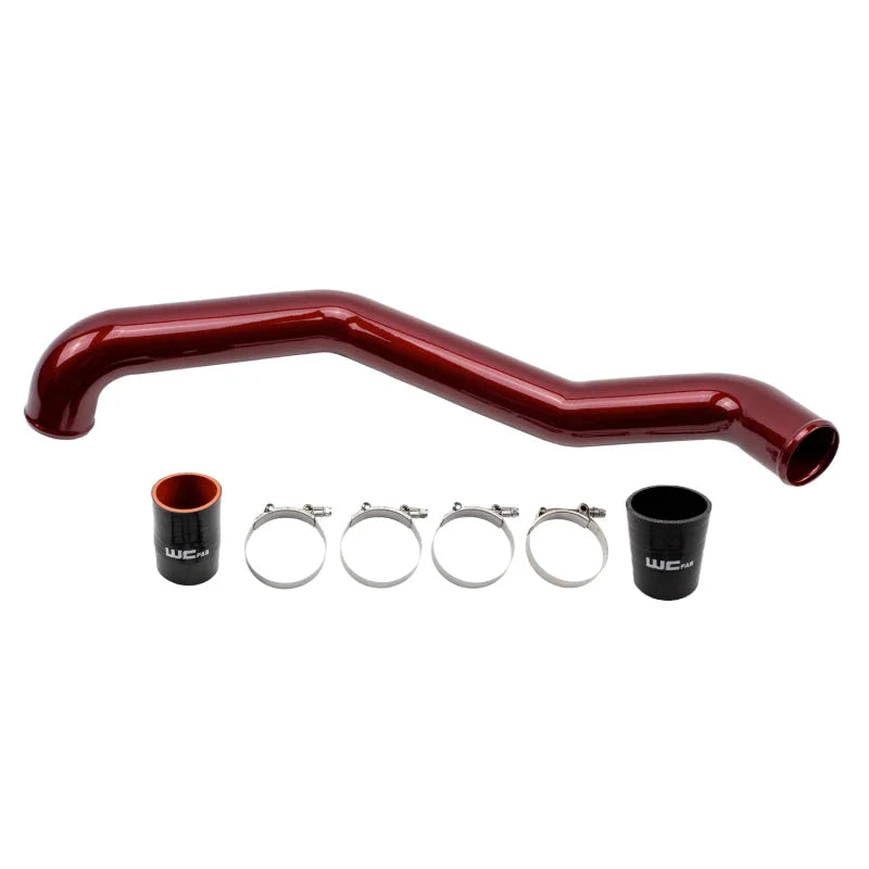 Wehrli 17-19 Chevrolet 6.6L L5P Duramax Driver Side 3in Intercooler Pipe - Bengal Red - Main Product View