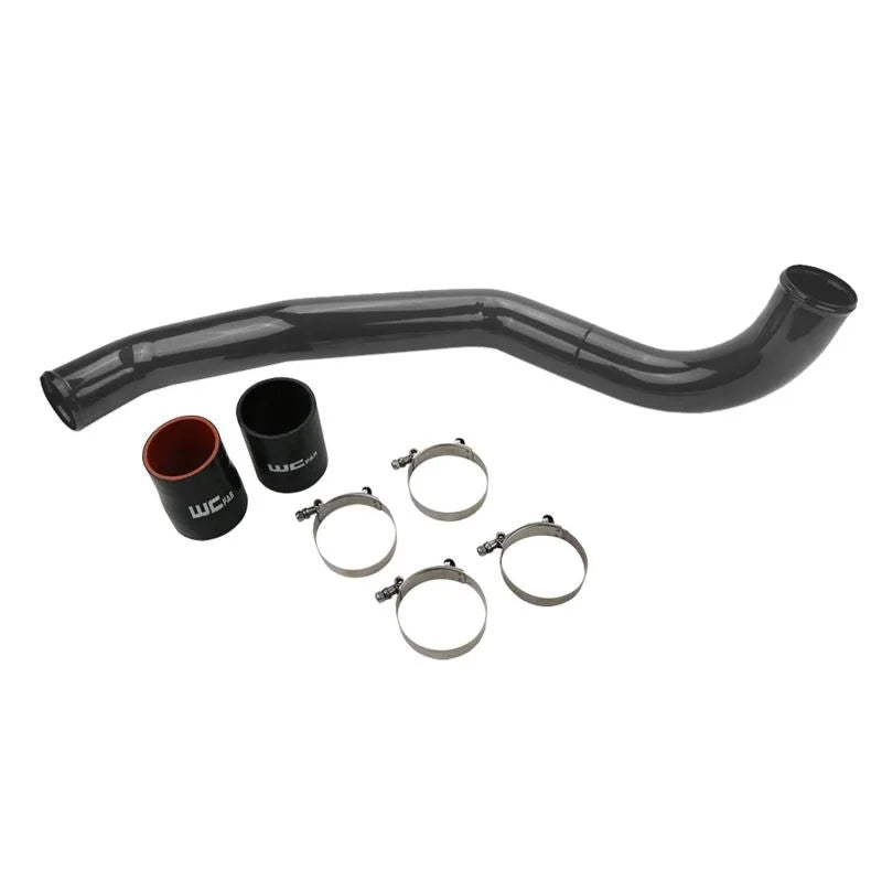Wehrli 17-19 Chevrolet 6.6L L5P Duramax Driver Side 3in Intercooler Pipe - Candy Red - Side View