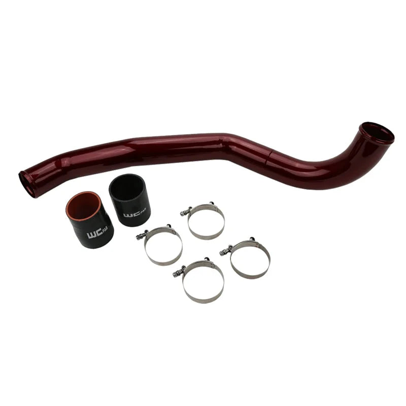 Wehrli 17-19 Chevrolet 6.6L L5P Duramax Driver Side 3in Intercooler Pipe - WCFab Red - Side View