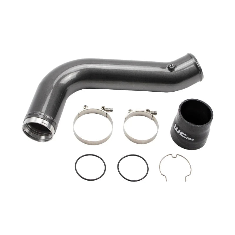Wehrli 17-19 Chevrolet 6.6L L5P Duramax Passenger Side 3.5in Intercooler Pipe - Flat Black - Main Product View