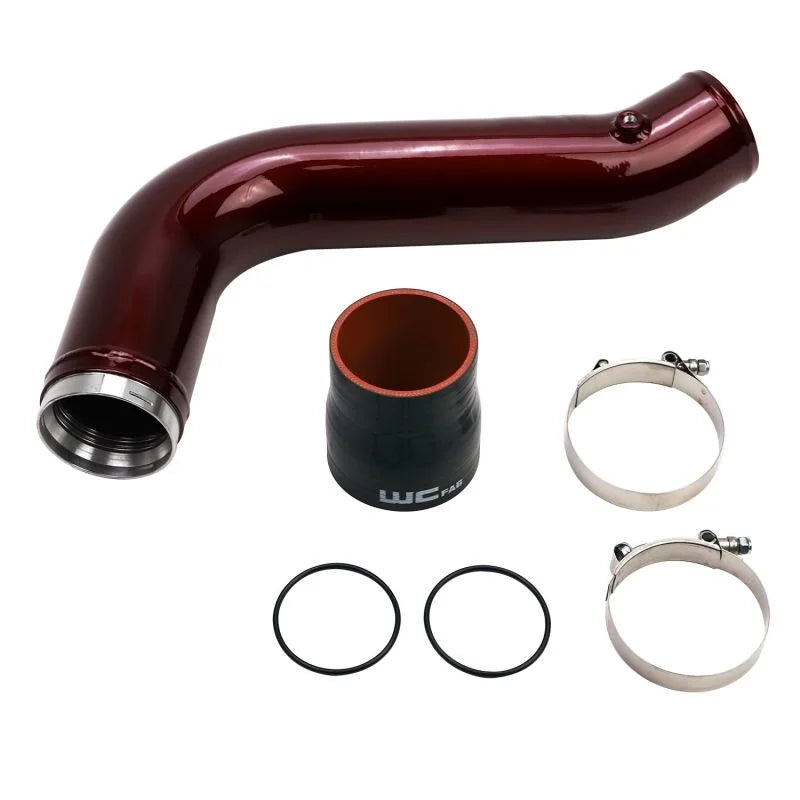 Wehrli 17-19 Chevrolet 6.6L L5P Duramax Passenger Side 3.5in Intercooler Pipe - Illusion Purple - Side View