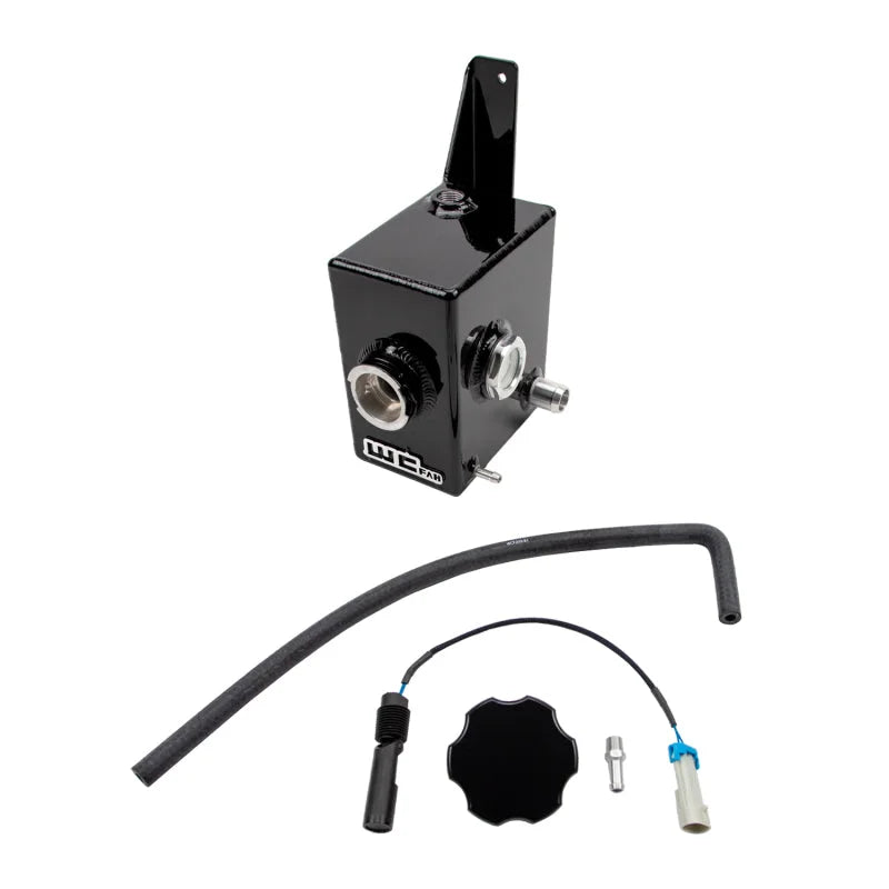 Wehrli 17-19 Chevrolet L5P Duramax Twin Turbo Style Coolant Tank Kit - Gloss Black - Main Product View