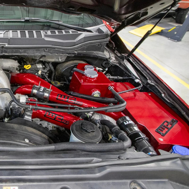 Wehrli 17-24 6.7L Power Stroke Coolant Tank and Battery Box Kit - Gloss Black - Installation View