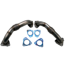 Load image into Gallery viewer, Wehrli 17-24 Chevrolet Duramax Billet Exhaust Manifold &amp; Stainless Up Pipe Kit w/ Gaskets &amp; Hardware - Side View