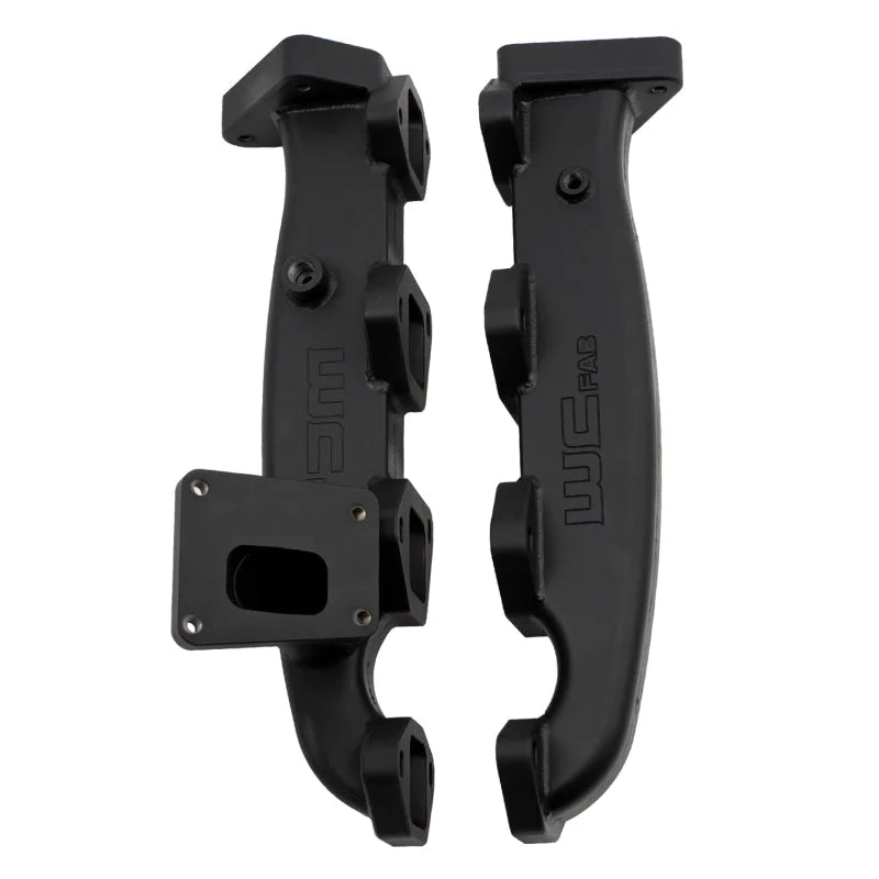 Wehrli 17-24 Chevrolet Duramax Billet Exhaust Manifold & Stainless Up Pipe Kit w/ Gaskets & Hardware - Back View