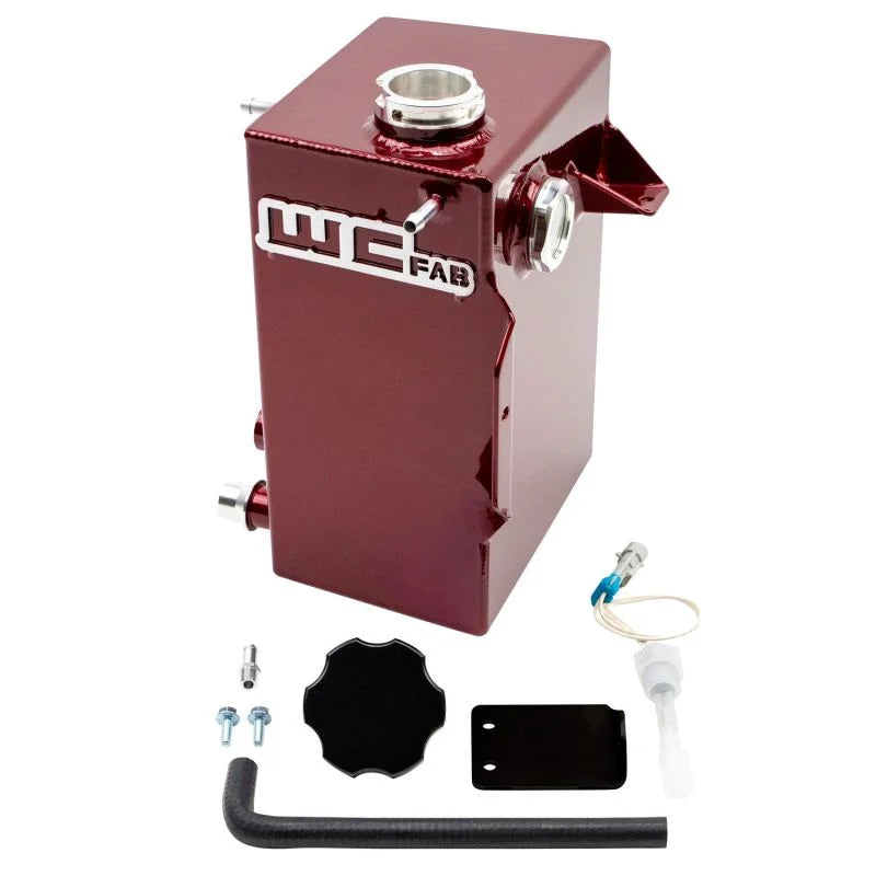 Wehrli 20-24 Chevrolet-GMC 6.6L L5P Duramax OEM Placement Coolant Tank Kit - WCFab Red - Back View