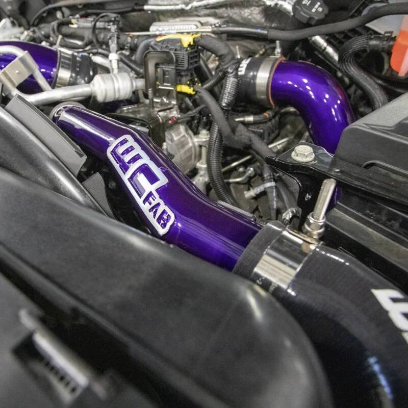 Wehrli 20-24 Duramax L5P Upper Coolant Pipe - Sparkle Bomber Orange - Installation View