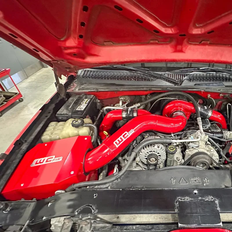 Wehrli 2001-2004 Chevrolet LB7 6.6L Duramax S300 Single Turbo Install Kit - Candy Red - Side View