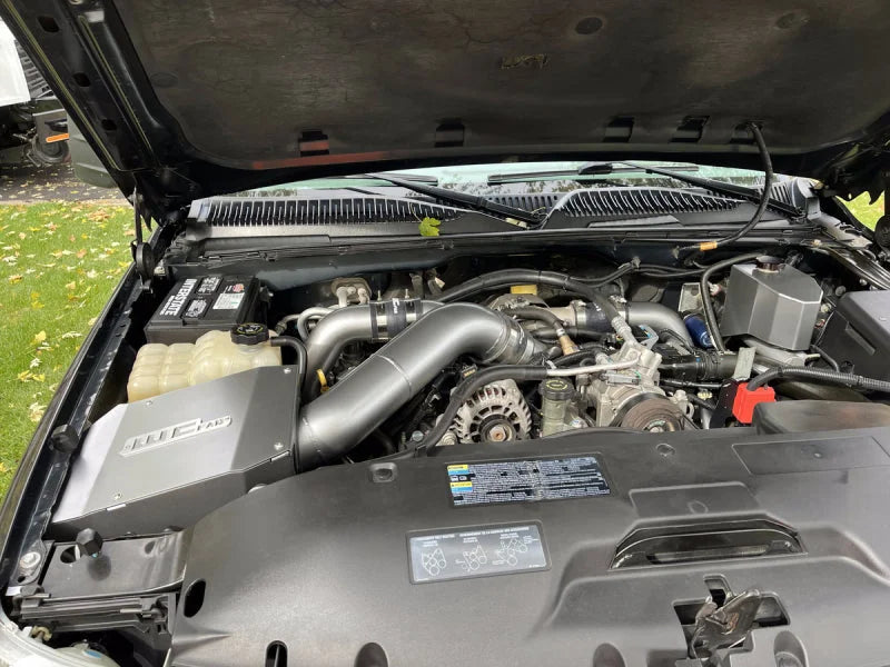 Wehrli 2001-2004 LB7 Duramax 4in Intake Kit with Air Box- Gloss Black - Side View