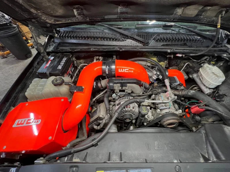 Wehrli 2004.5-2005 Chevrolet LLY Duramax 4in Intake Kit with Air Box Stage 2 - Chevy Orange - Additional View 5