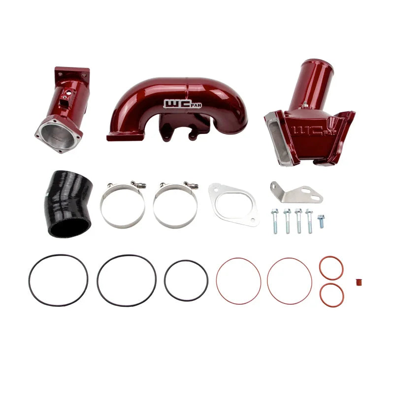Wehrli 2007.5-2010 LMM Duramax High Flow 3in Y-Bridge Kit- WCFab Red - Main Product View
