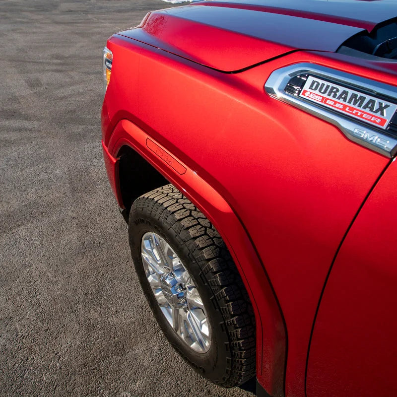 Wehrli 2020+ GMC 2500/3500HD Fender Flare Marker Light Delete Kit w/Logo - Raw Finish - Detail View