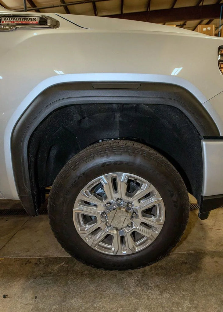 Wehrli 2020+ GMC 2500/3500HD Fender Flare Marker Light Delete Kit w/o Logo - Fine Texture Black - Installation View