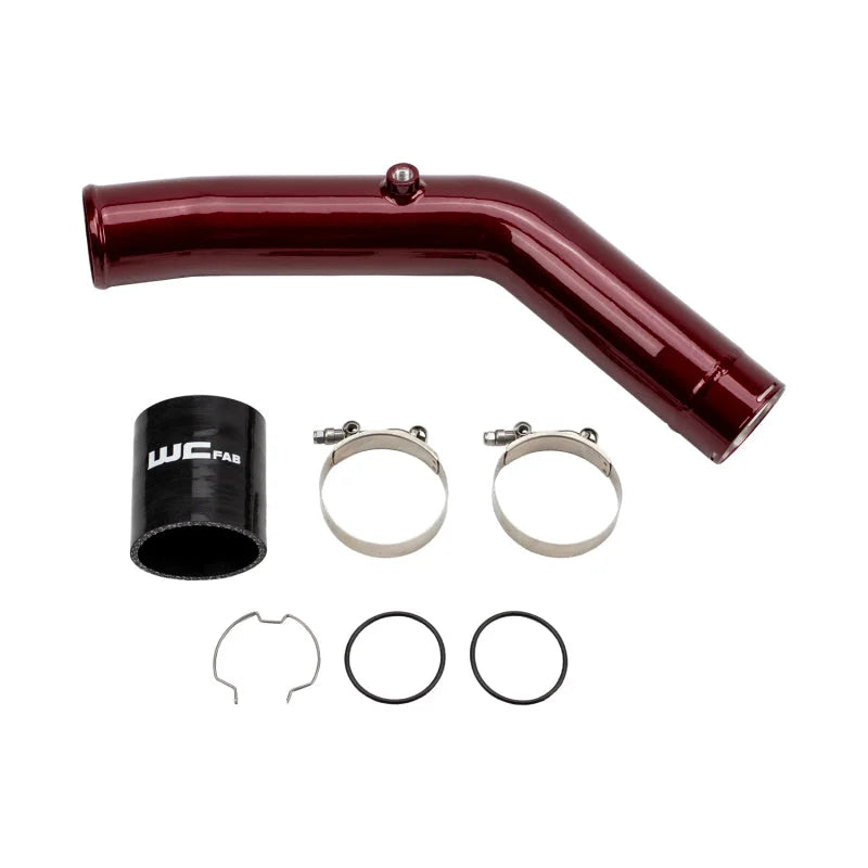 Wehrli 23-24 Ford 6.7L HO Power Stroke 3in Hot Side Intercooler Pipe - WCFab Red - Main Product View
