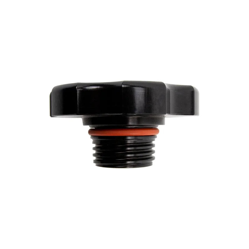 Wehrli 98.5-23 Cummins Billet Aluminum Black Anodized Oil Fill Cap - Side View