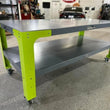Load image into Gallery viewer, Wehrli Modular Steel Work Bench Leg Kit, 34in. Tall x .120in. Thick, Blueberry Frost - Back View
