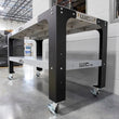 Load image into Gallery viewer, Wehrli Modular Steel Work Bench Leg Kit 40in Tall x .120in Thick - Flat Black - Side View