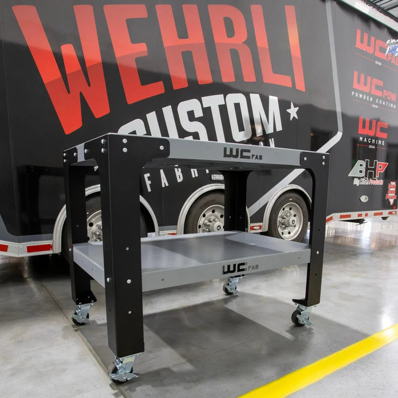 Wehrli Modular Steel Work Bench Top/Shelf Kit, 32in. x 48in. x .120in. Thick, BOTH Grey - Side View
