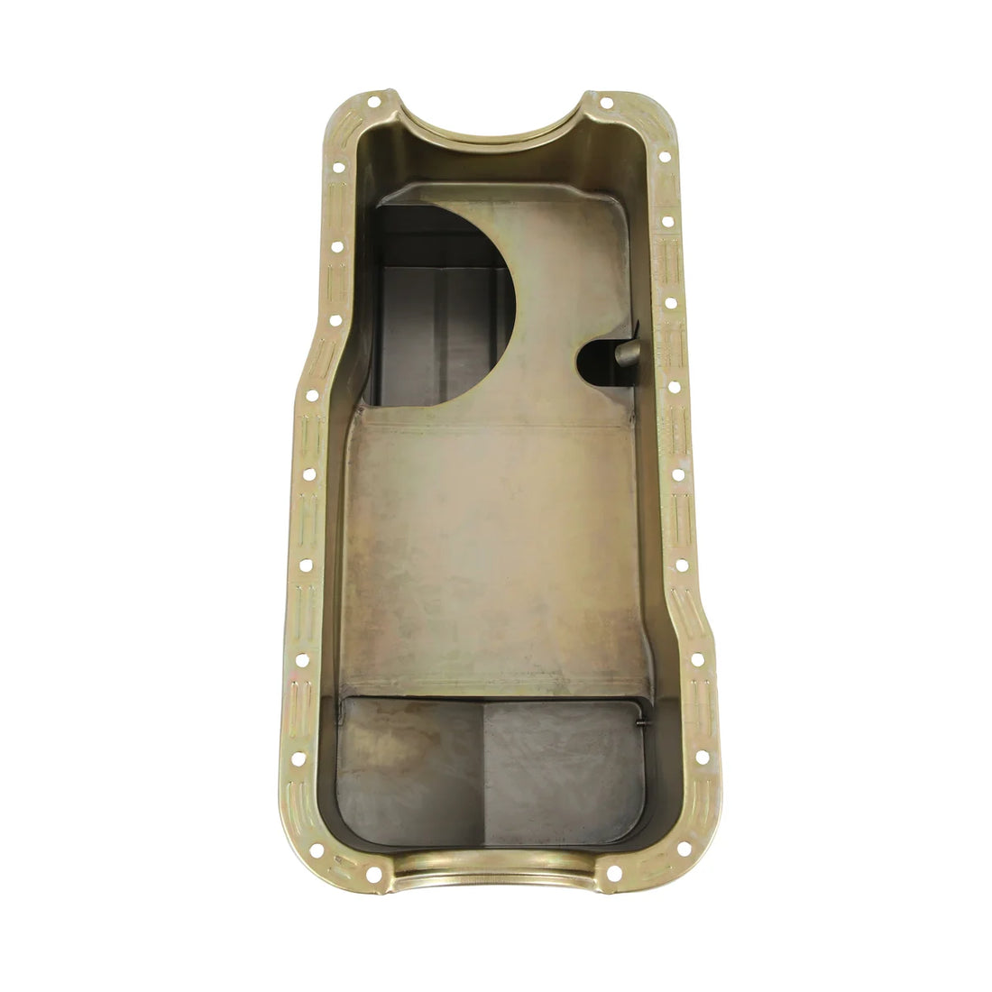 Weiand Oil Pan Kit 7QT- Gold Zinc Finish-79/93 Mustang 351W Conversion    (Drag Racing) - Installation View