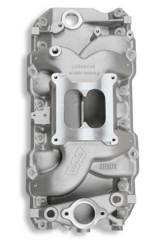 Weiand Stealth™ Intake Manifold with Performance Oval Port Heads 8019 fits 1963-1979 Chevrolet / GMC 396CI / 502CI - Back ...