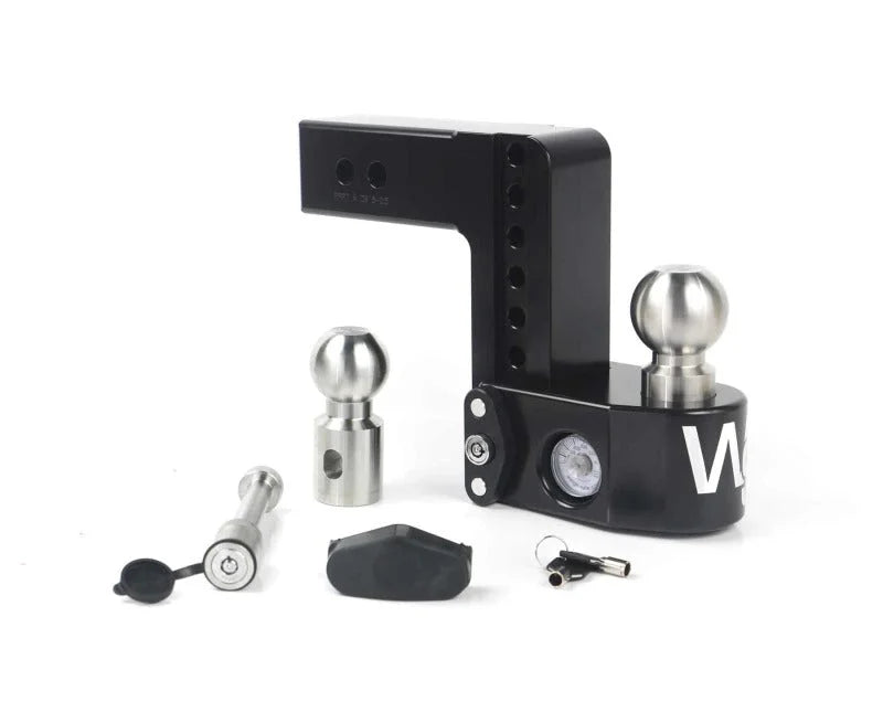 Weigh Safe 6in Drop Hitch w/Built-in Scale & 2.5in Shank (8K/18.5K GTWR) w/WS05 - Black Cerakote - Side View