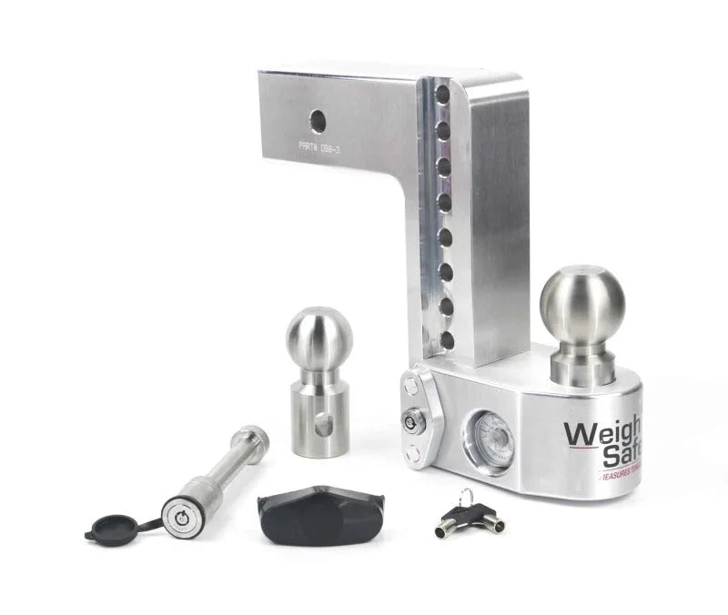 Weigh Safe 8in Drop Hitch w/Built-in Scale & 3in Shank (10K/21K GTWR) w/WS05 - Aluminum - Detail View