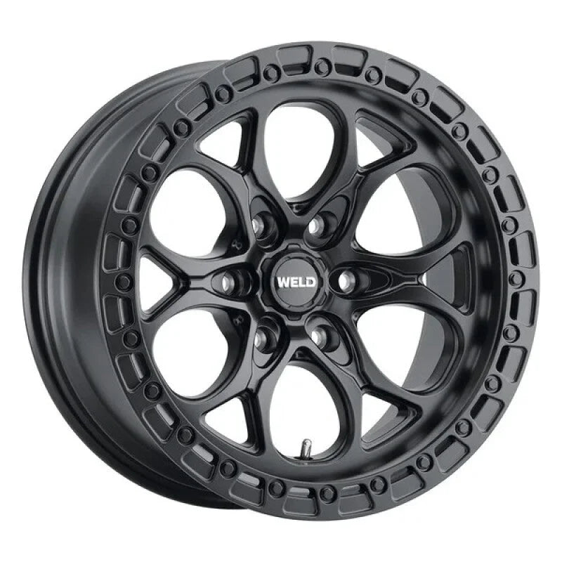 Weld 17x9 Ledge 6 6x135 ET00 BS 5.00 Satin BLK / Satin BLK Ring 87.1