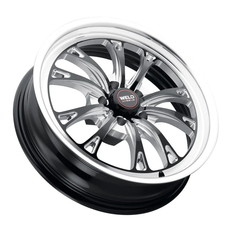 Weld Belmont Drag 18x5 / 5x120 BP / ET-23 BS2.1 Gloss Black MIL DIA 78.1 - Side View