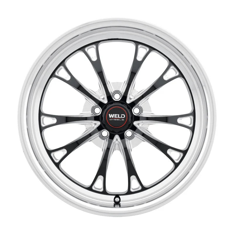 Weld Belmont Drag 18x5 / 5x120 BP / ET-23 BS2.1 Gloss Black MIL DIA 78.1 - Detail View