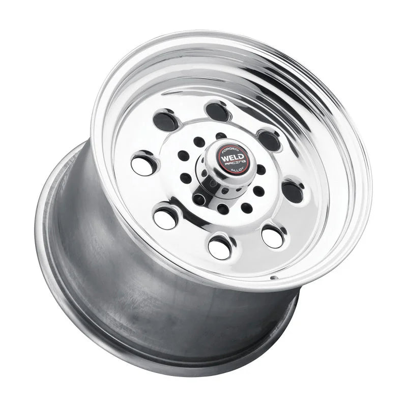 Weld Draglite 15x8 / 5x4.5 & 5x4.75 BP / 5.5in. BS Polished Wheel - Non-Beadlock - Back View