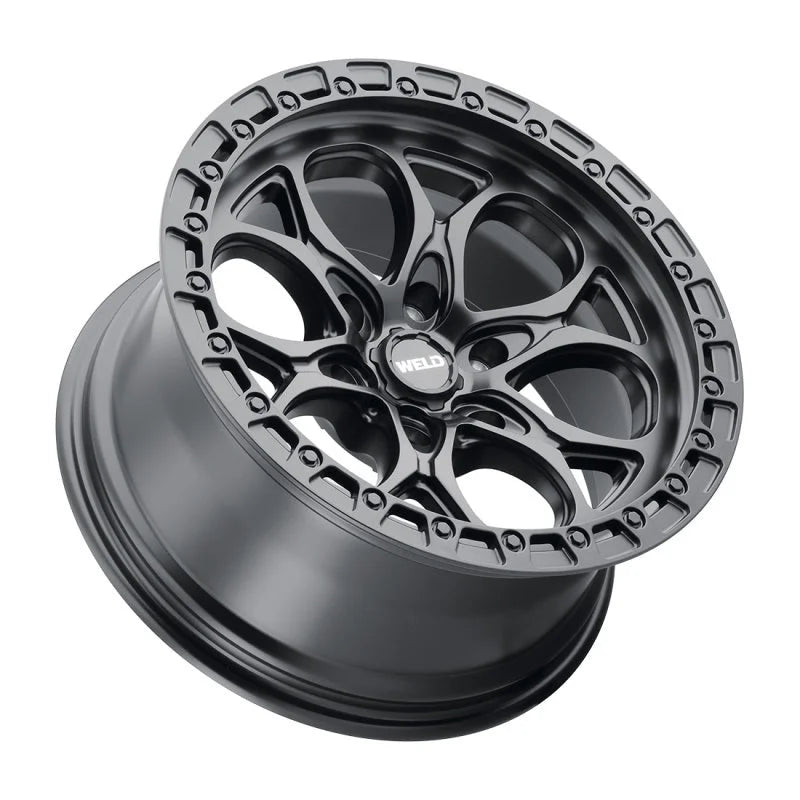 Weld Off-Road Ledge Six W108 20x9 / 6x139.7 BP / 5 In BS Satin Black Wheel - Side View