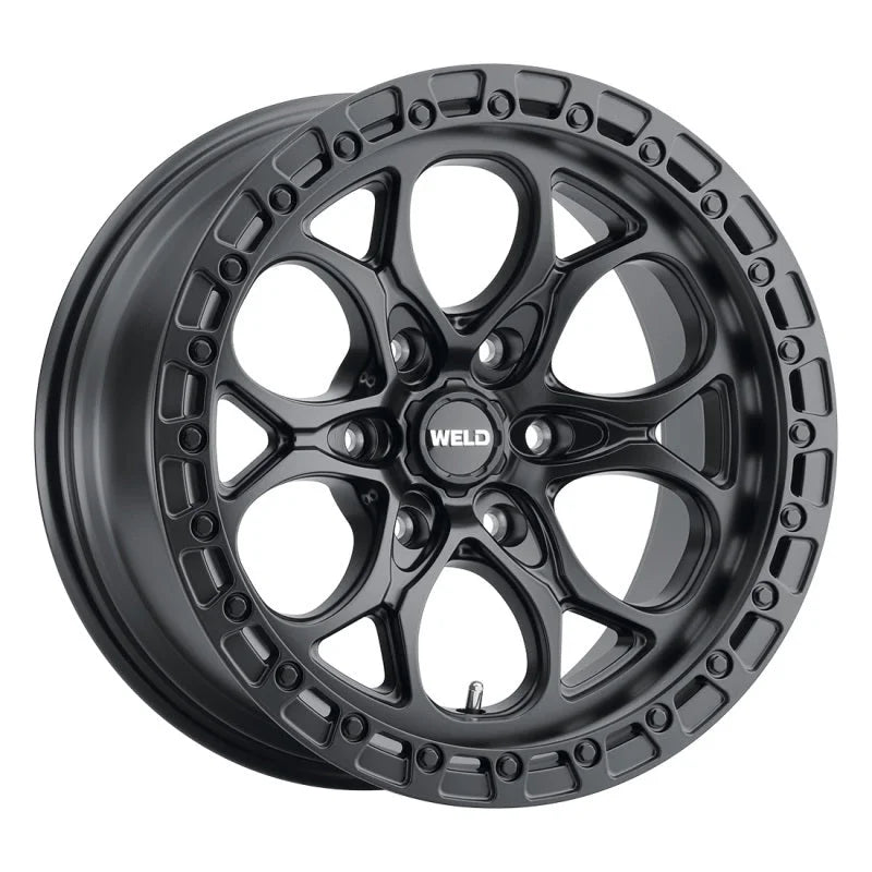 Weld Off-Road Ledge Six W108 20x9 / 6x139.7 BP / 5 In BS Satin Black Wheel - Detail View