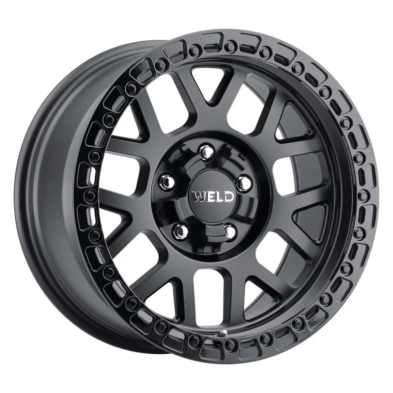 Weld Off-Road W104 17X9.0 Cinch 6X135 6X139.7 ET00 BS5.00 Satin Black Gloss Black 106.1 - Side View