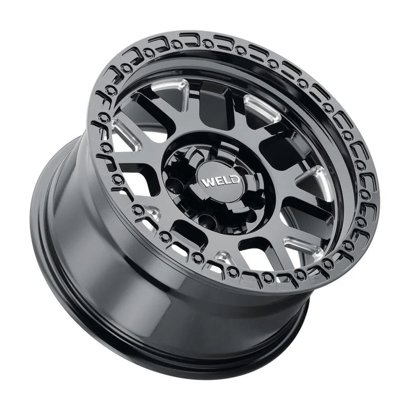 Weld Off-Road W105 17X9.0 Cinch 6X135 6X139.7 ET-12 BS4.50 Gloss Black MIL 106.1 - Side View