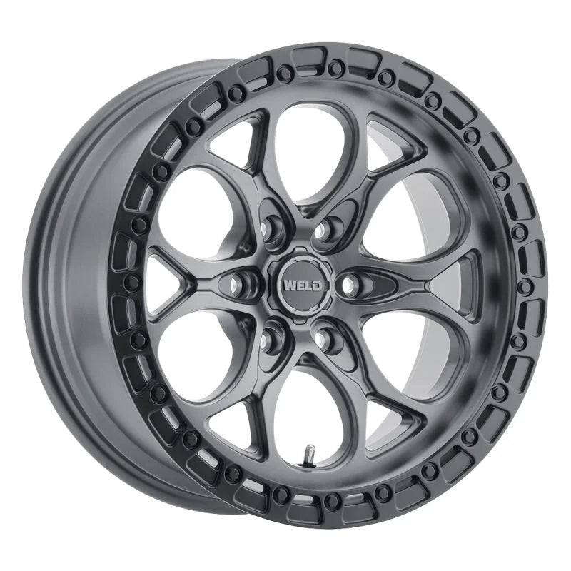 Weld Off-Road W107 20X10 Ledge 6X139.7 ET-18 BS4.75 Satin Gun / Black Ring 106.1 - Main Product View