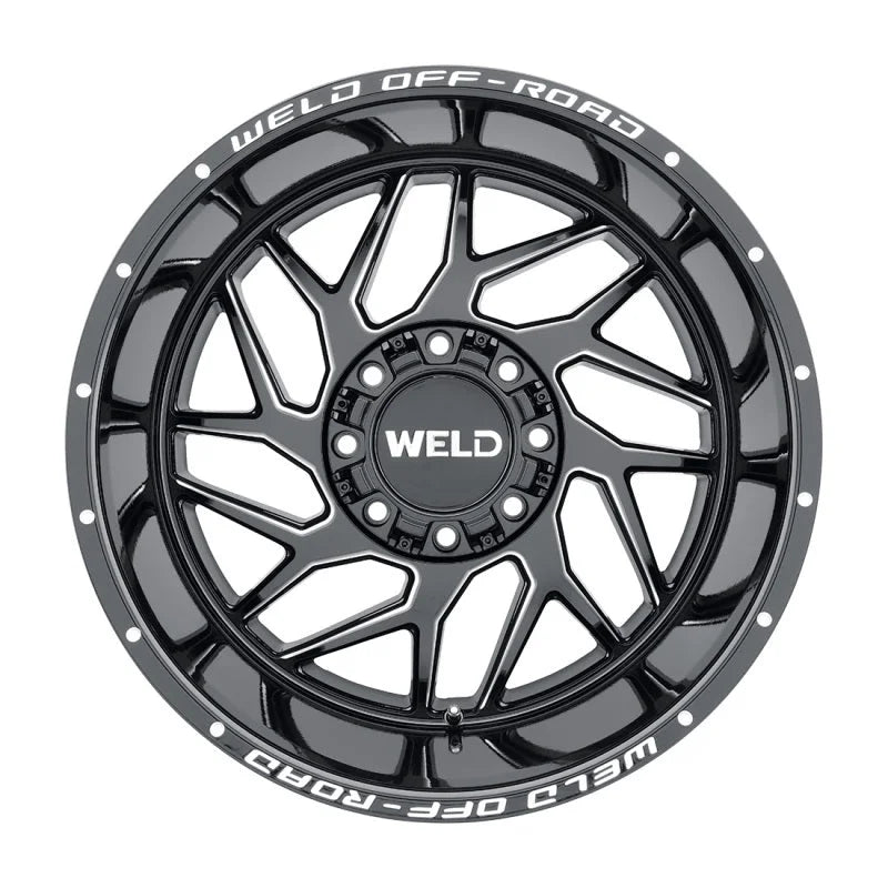 Weld Off-Road W117 20X9 Fulcrum 8X165.1 ET00 BS5.00 Gloss Black MIL 125.1 - Side View