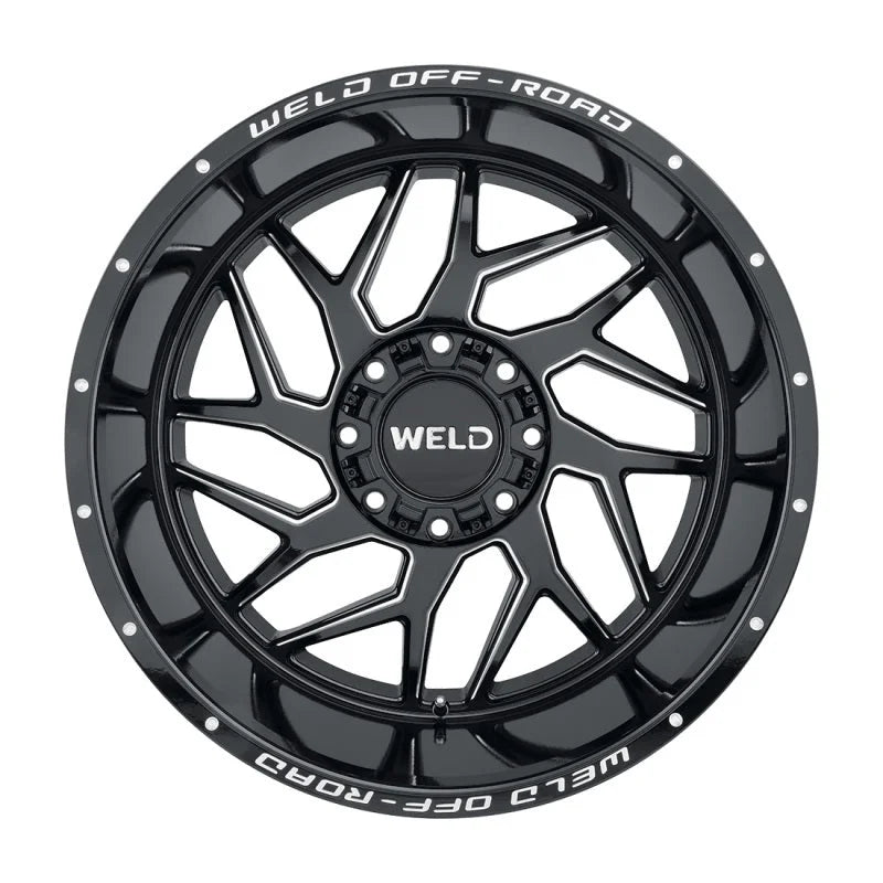 Weld Off-Road W117 22X12 Fulcrum 8X170 ET-44 BS4.75 Gloss Black MIL 125.1 - Detail View