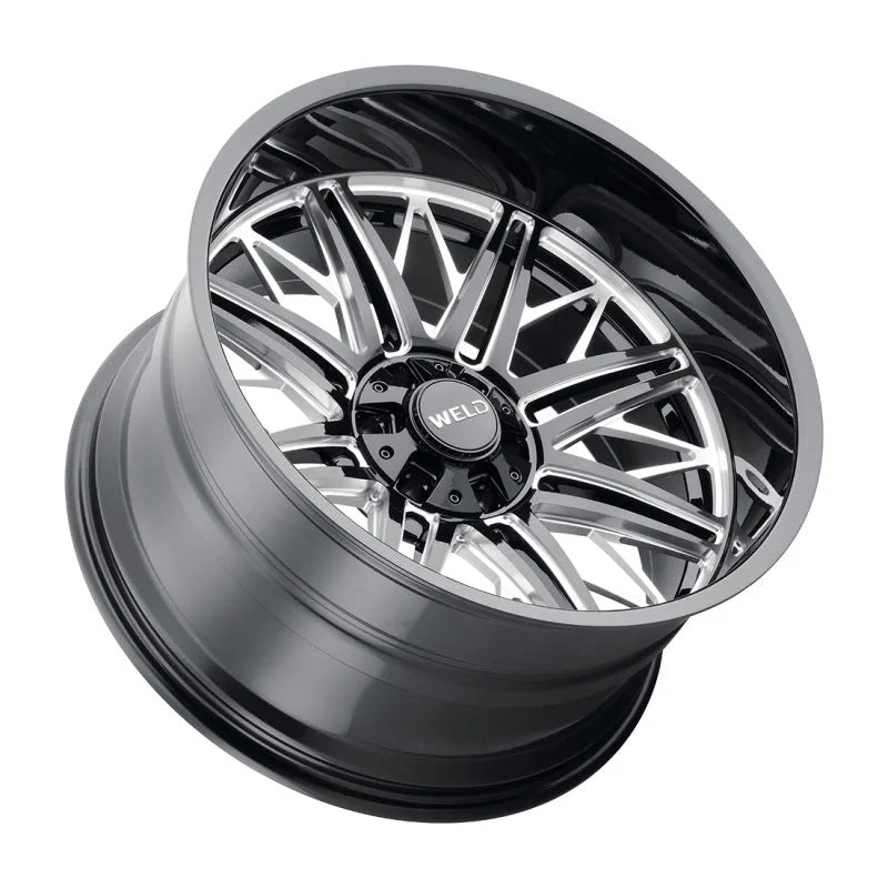Weld Off-Road W145 22X12 Cascade 8X165.1 ET-44 BS4.75 Gloss Black MIL 125.1 - Side View
