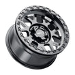 Load image into Gallery viewer, Weld Off-Road W902 17X10 Cinch Beadlock 5X127 5X139.7 ET-24 BS4.50 Gloss BLK MIL / BLK Ring 87.1 - Side View
