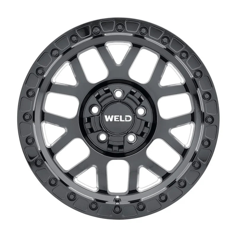Weld Off-Road W902 17X9.0 Cinch Beadlock 5X127 5X139.7 ET-12 BS4.50 Gloss Black MIL 87.1 - Detail View