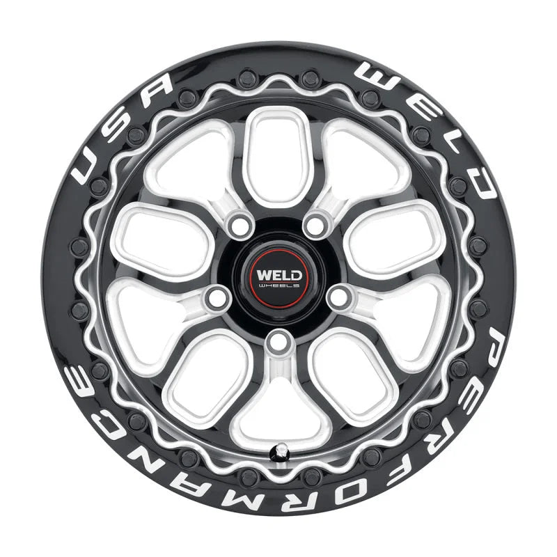 Weld Racing 15x10 Laguna Bead Lock 5x120 ET46 BS7.25 Gloss BLK MIL DIA 78.1 - Side View